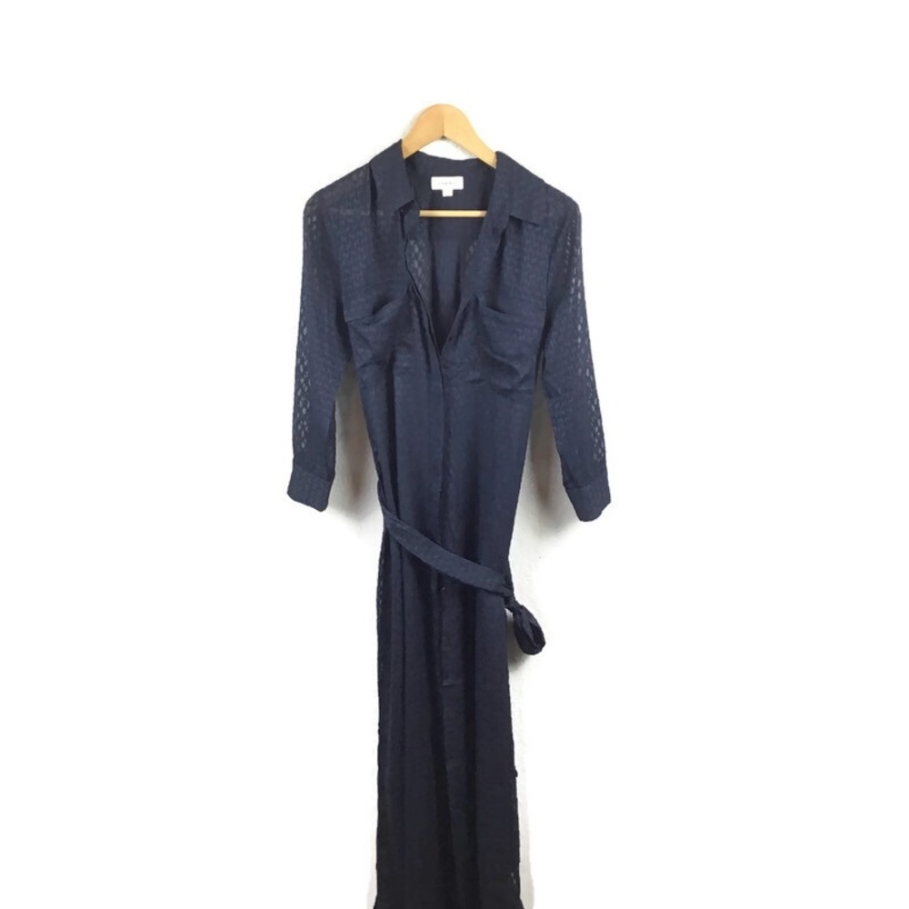 L’agence Cameron Dress Maxi Sheer Button Down Shirt